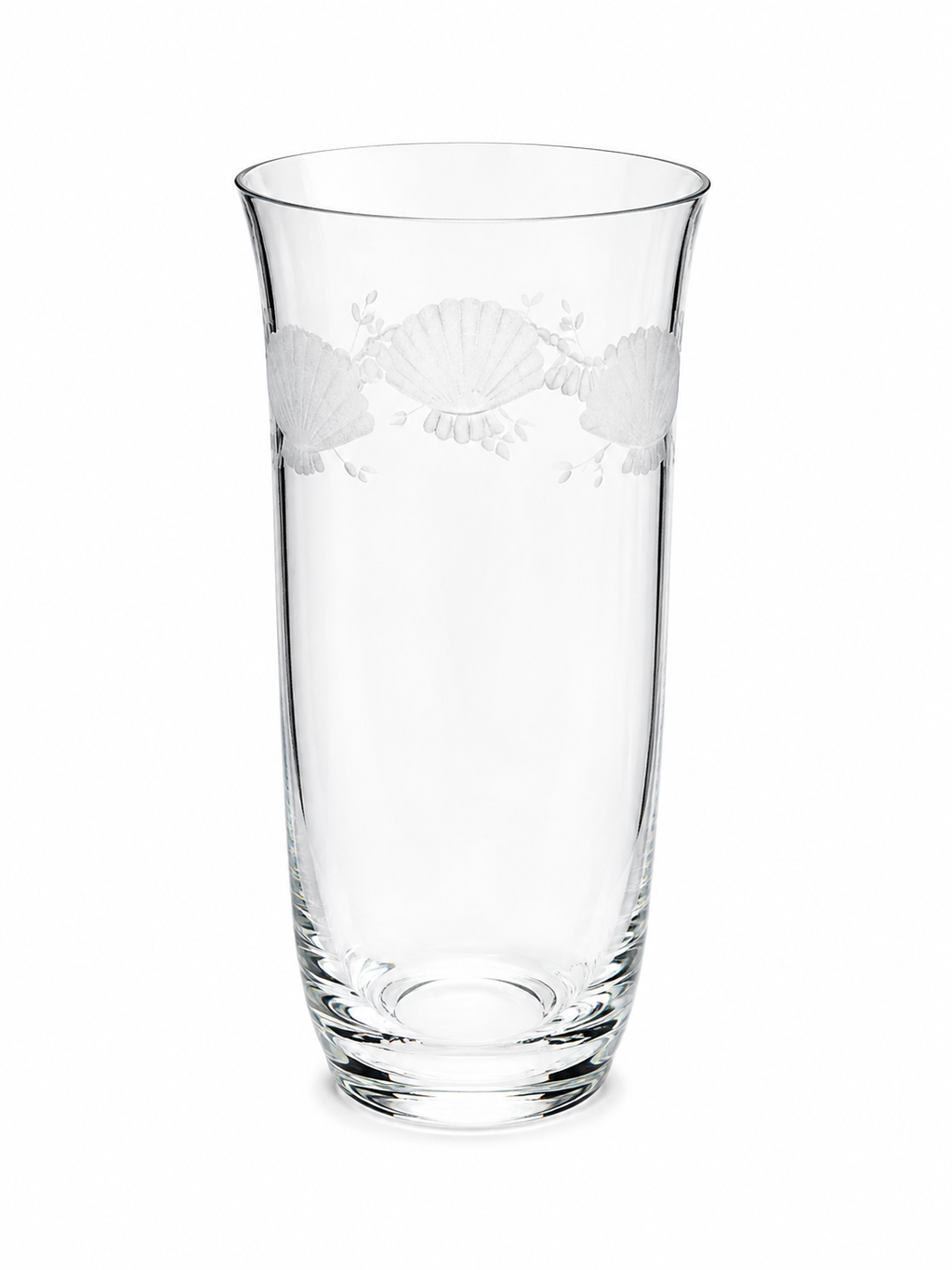 Harrach Glass Shell-Etched Vase