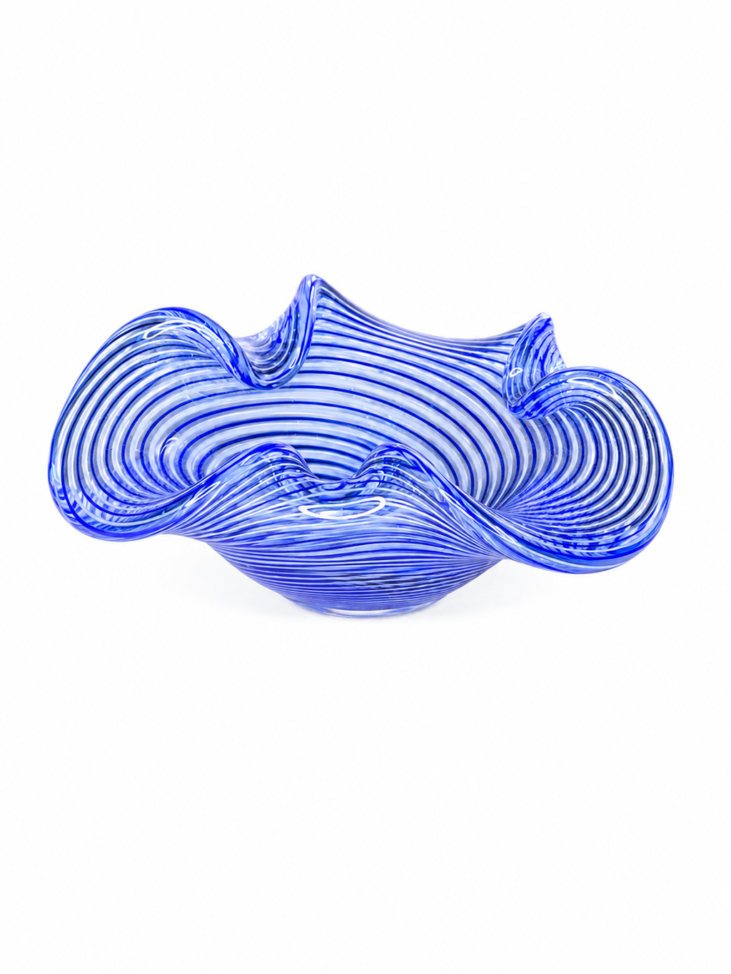 Turkish Cobalt Blue Handblown Glass Bowl