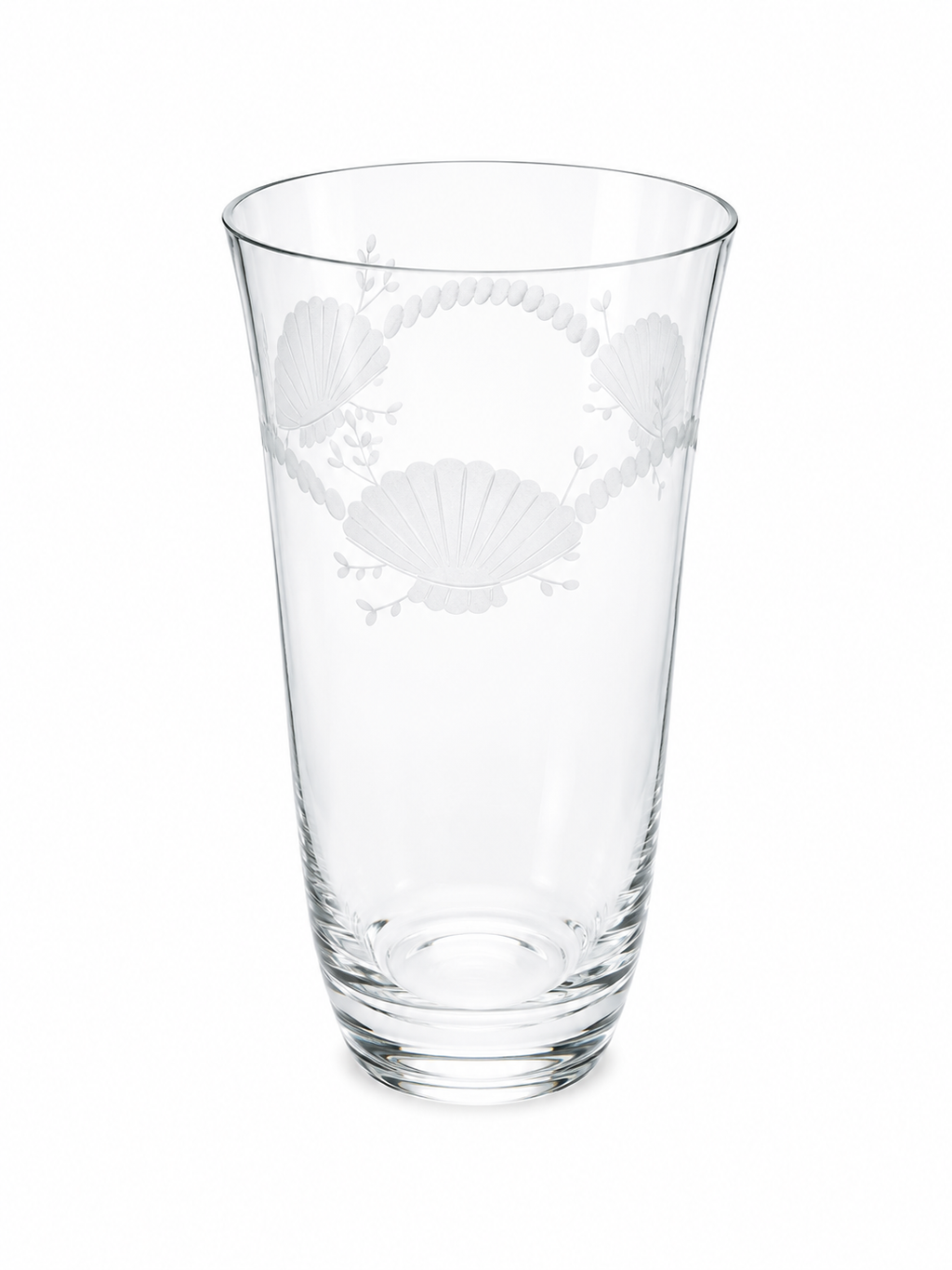 Harrach Glass Shell-Etched Vase