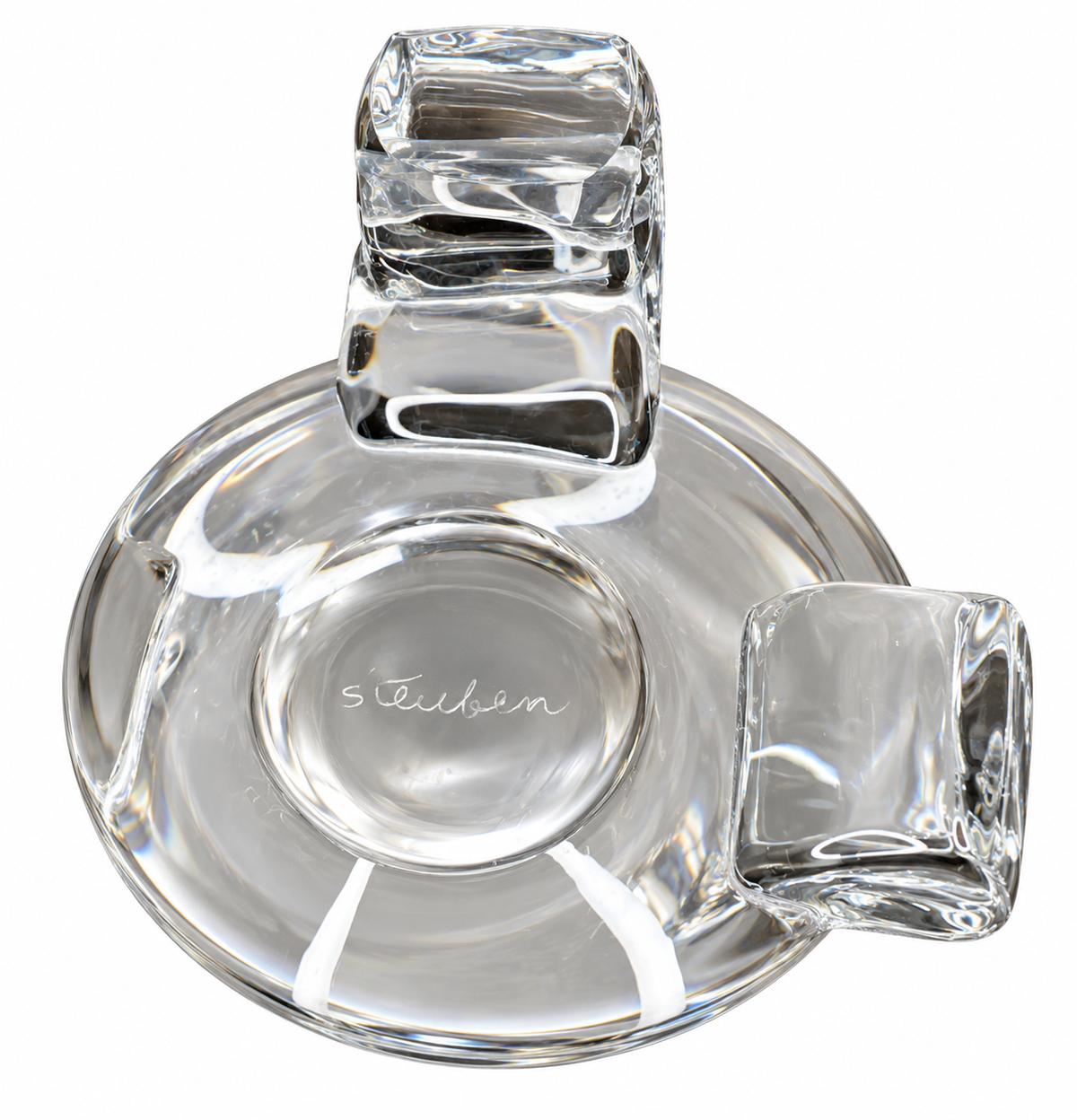 Steuben Crystal Scroll Base Bowl