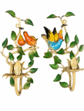 Pair of Italian Tole Bird Wall Sconces, c. 1940