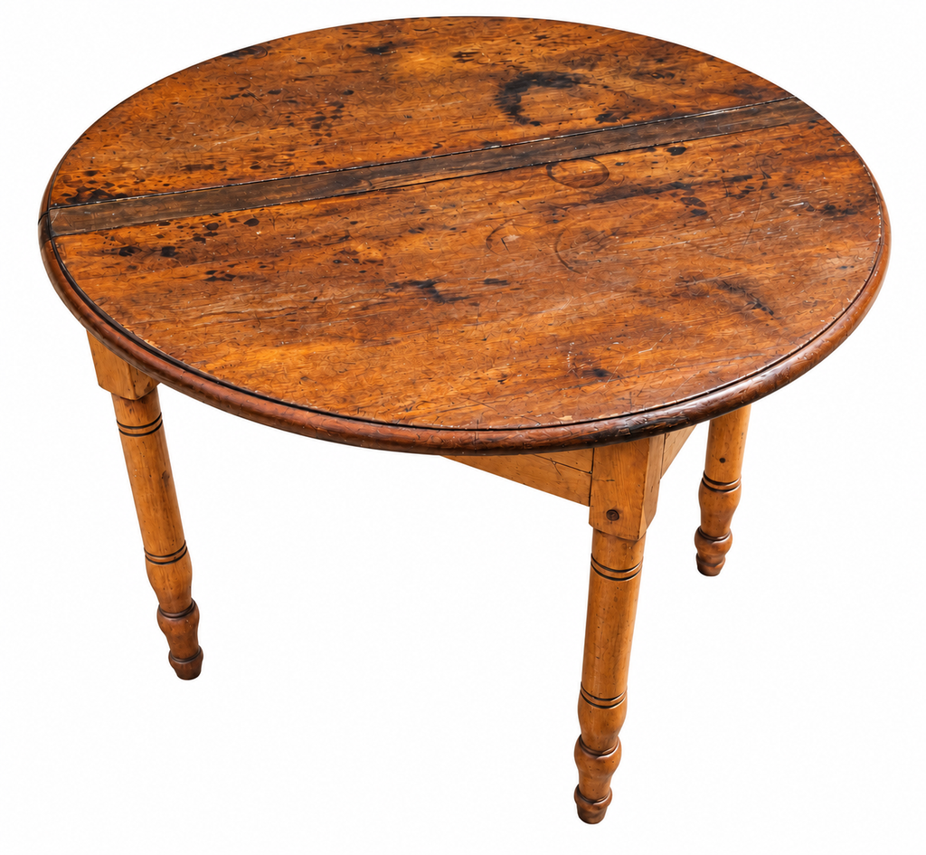 Antique Round Pine Table