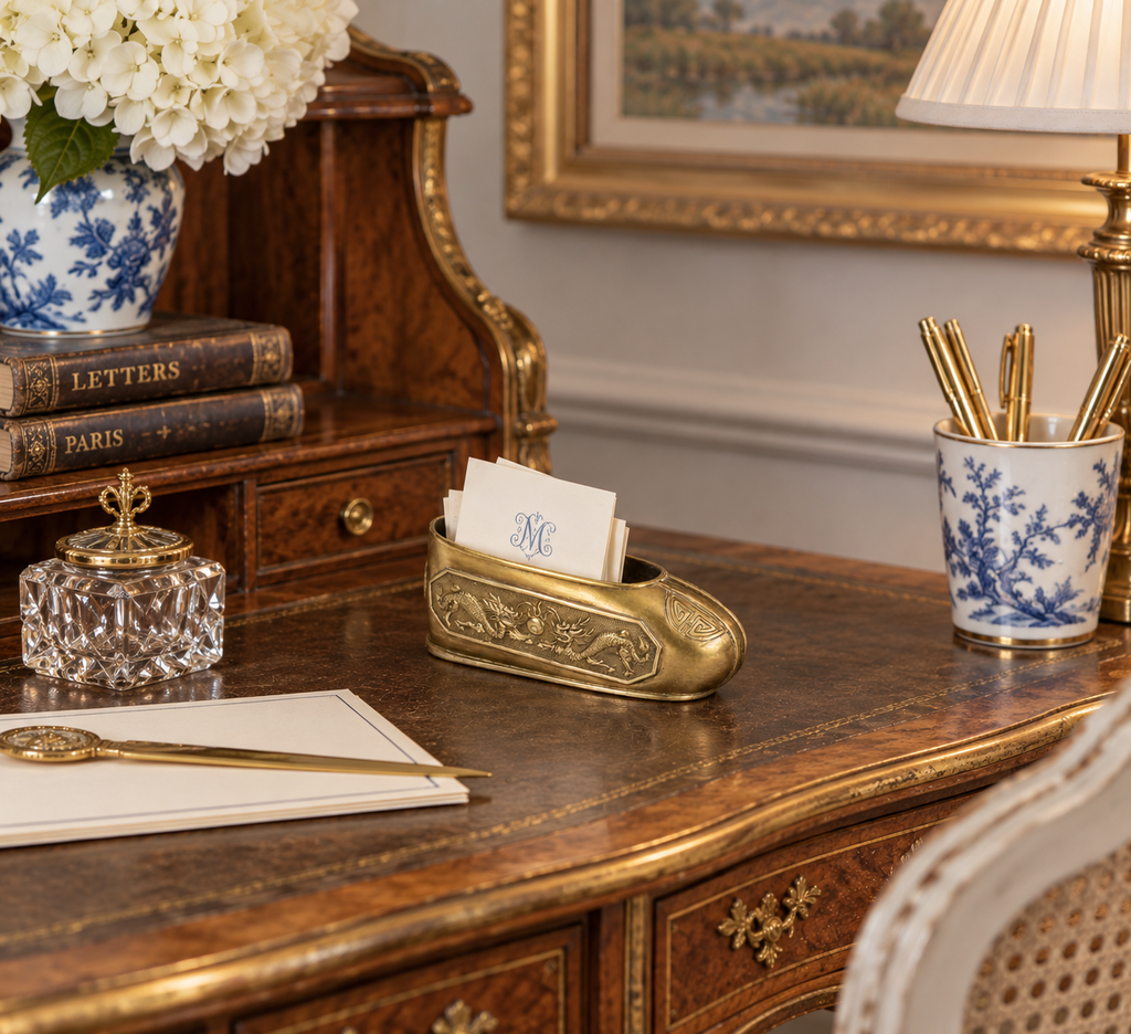 Vintage Brass Chinese Shoe