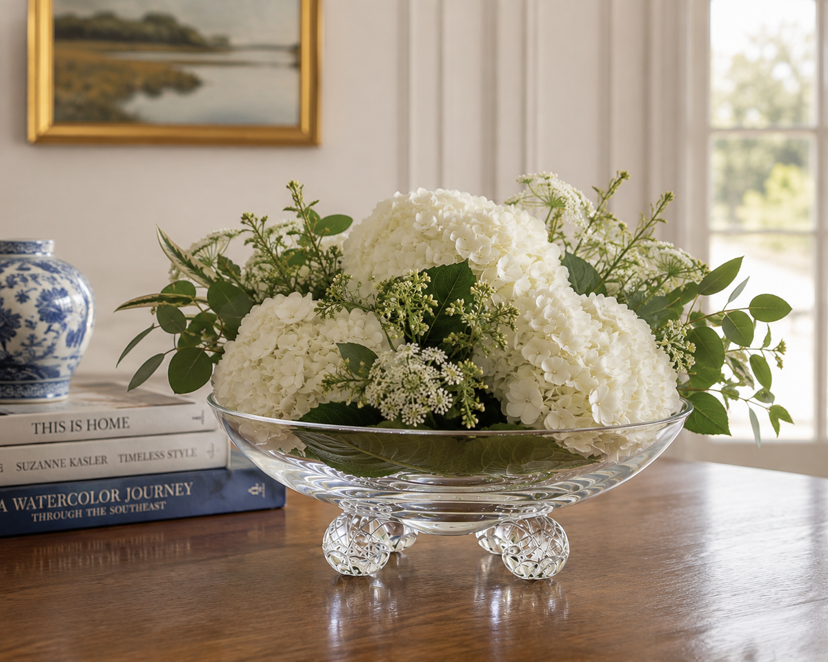 Steuben Crystal Scroll Base Bowl