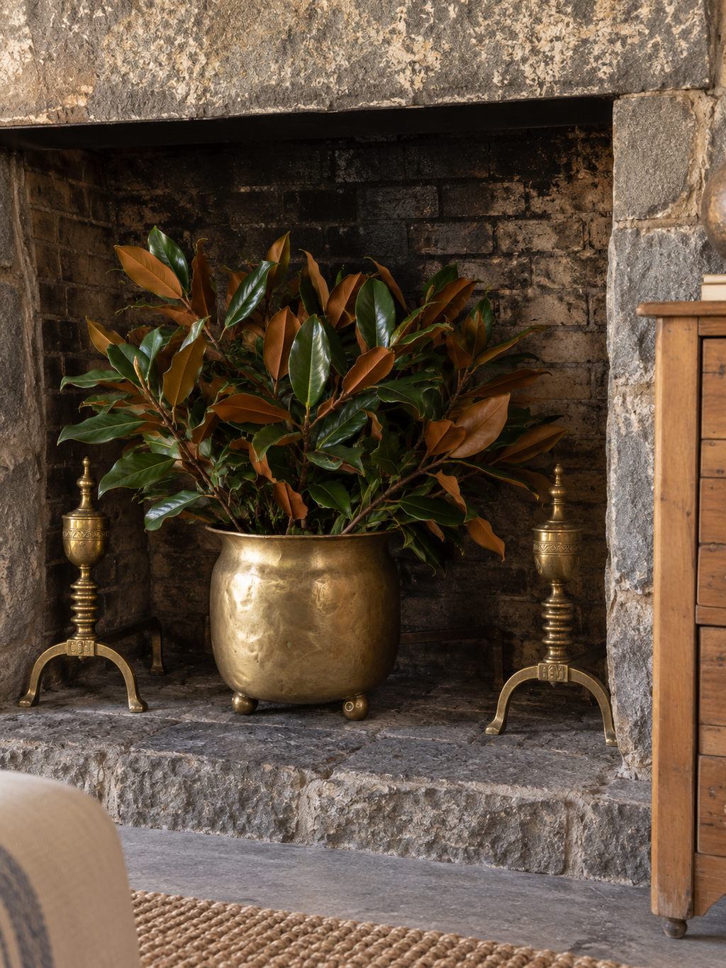 Antique Brass Jardinière, c. 1880