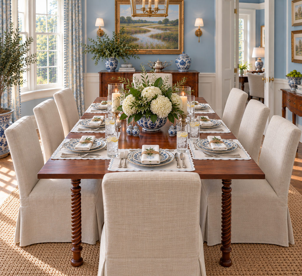Mahogany Barley Twist Dining Table