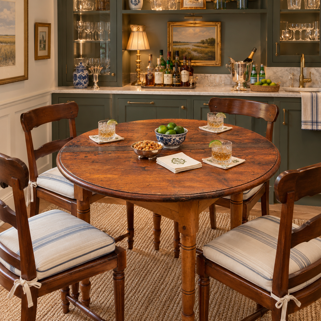 Antique Round Pine Table
